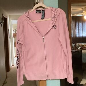 Harley-Davidson Pink Zip-Up Women's Cardigan